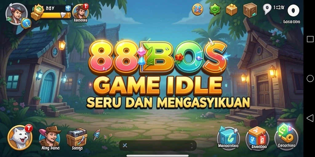 Tampilan gameplay seru dari 88BOS dengan karakter lucu dan fitur menarik.