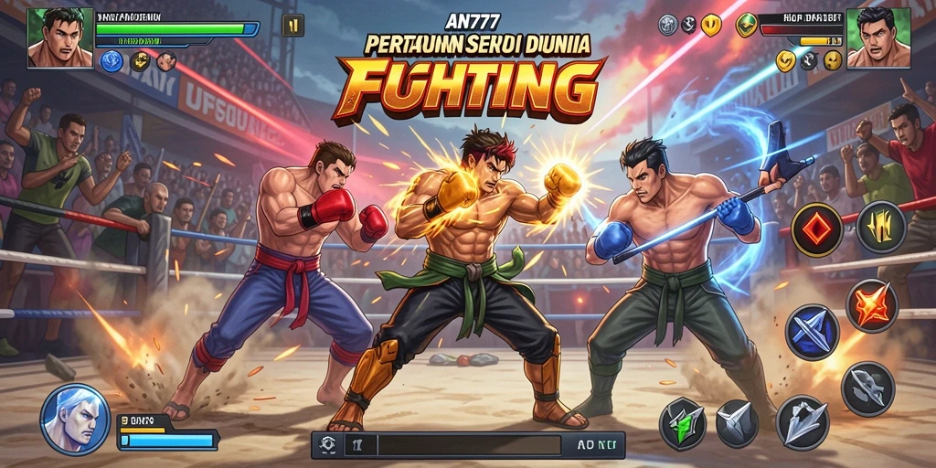 Tampilan aksi mendebarkan dalam gameplay AN777 yang penuh warna.