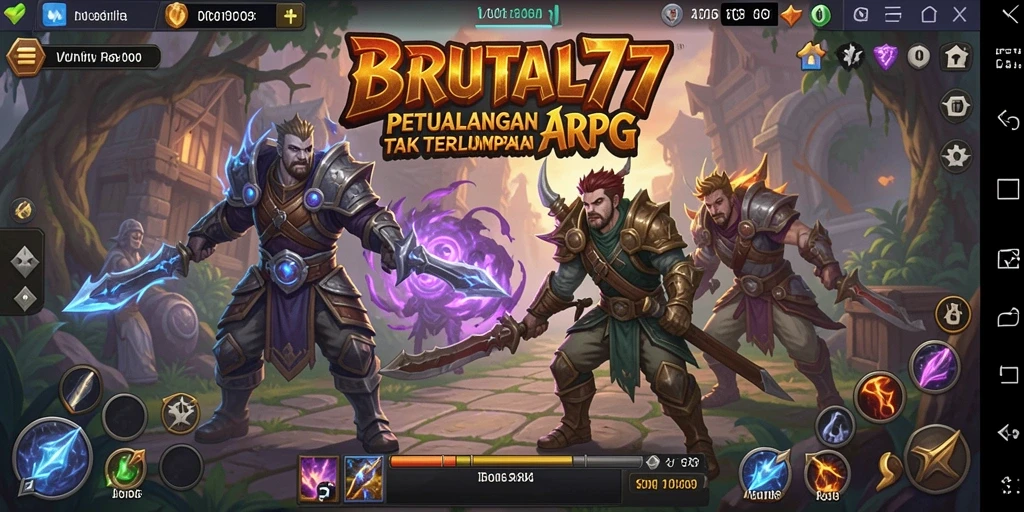 Tampilan gameplay BRUTAL77 dengan aksi menegangkan dalam dunia ARPG.