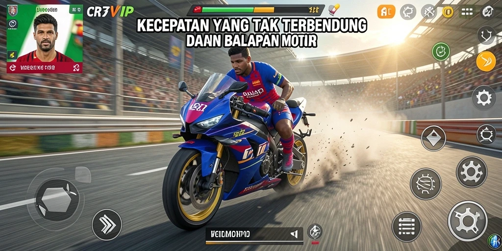 Gameplay balapan motor yang mendebarkan dengan grafis menakjubkan.