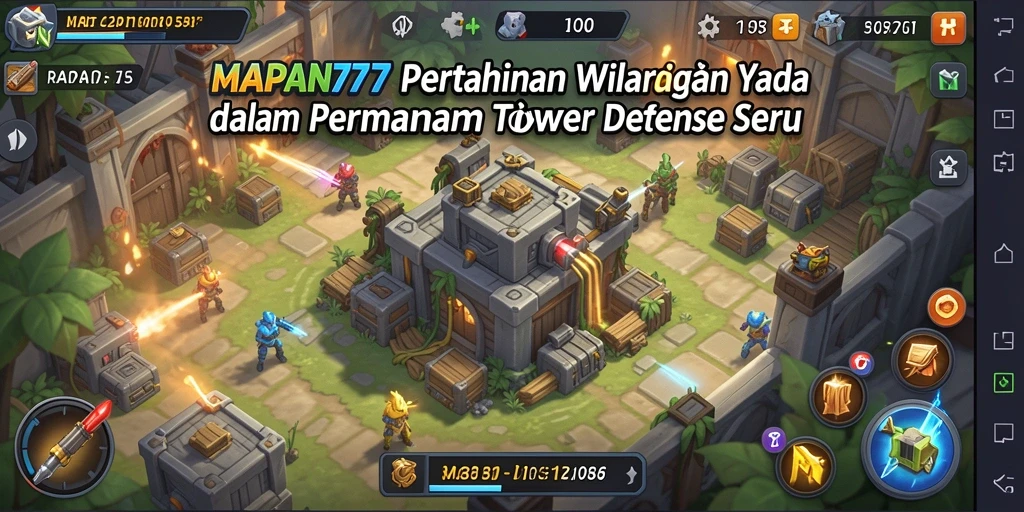 Tampilan gameplay MAPAN777 yang menarik dengan pertahanan tower yang strategis.