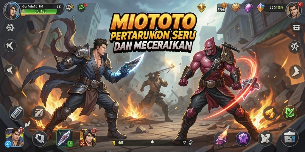 Tampilan mendebarkan dari gameplay aksi di MIOTOTO.